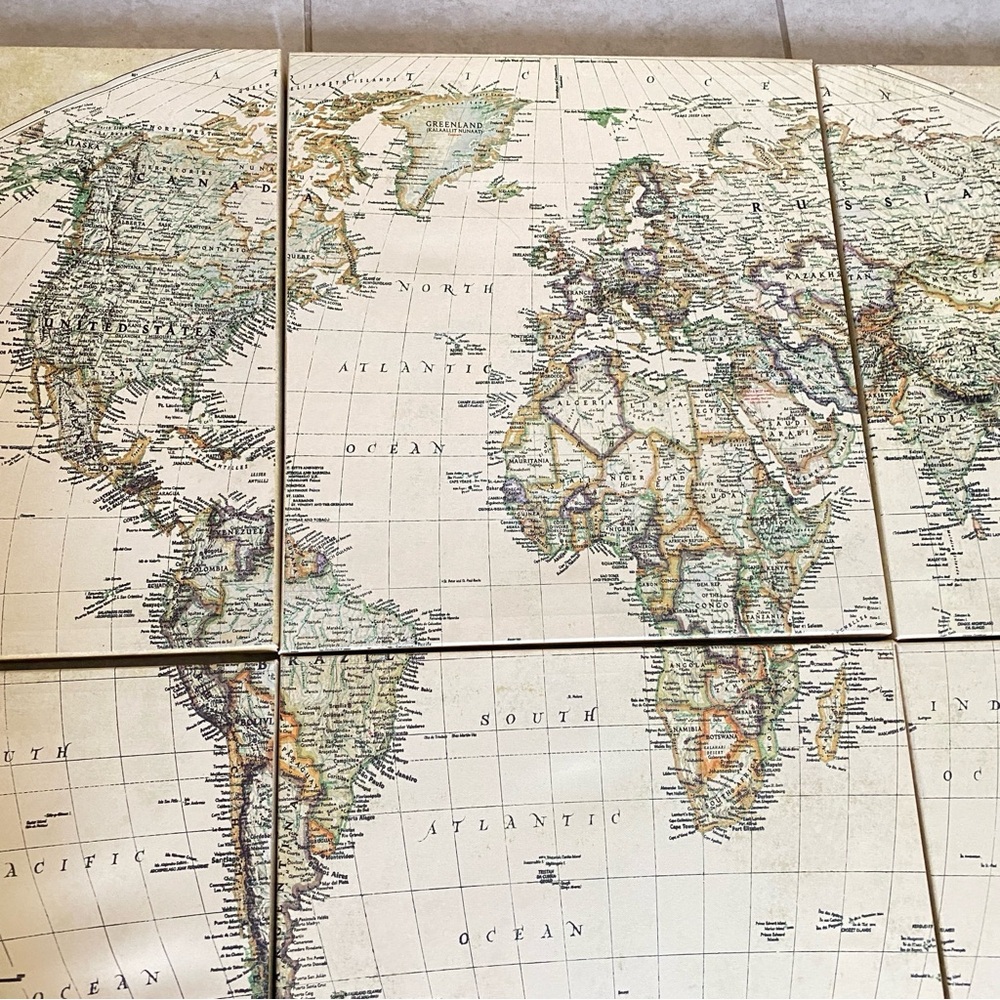 List Elizabeth Medley | Wall Decor | 6 Piece World Map By Elizabeth Medley - Picture 2 of 13